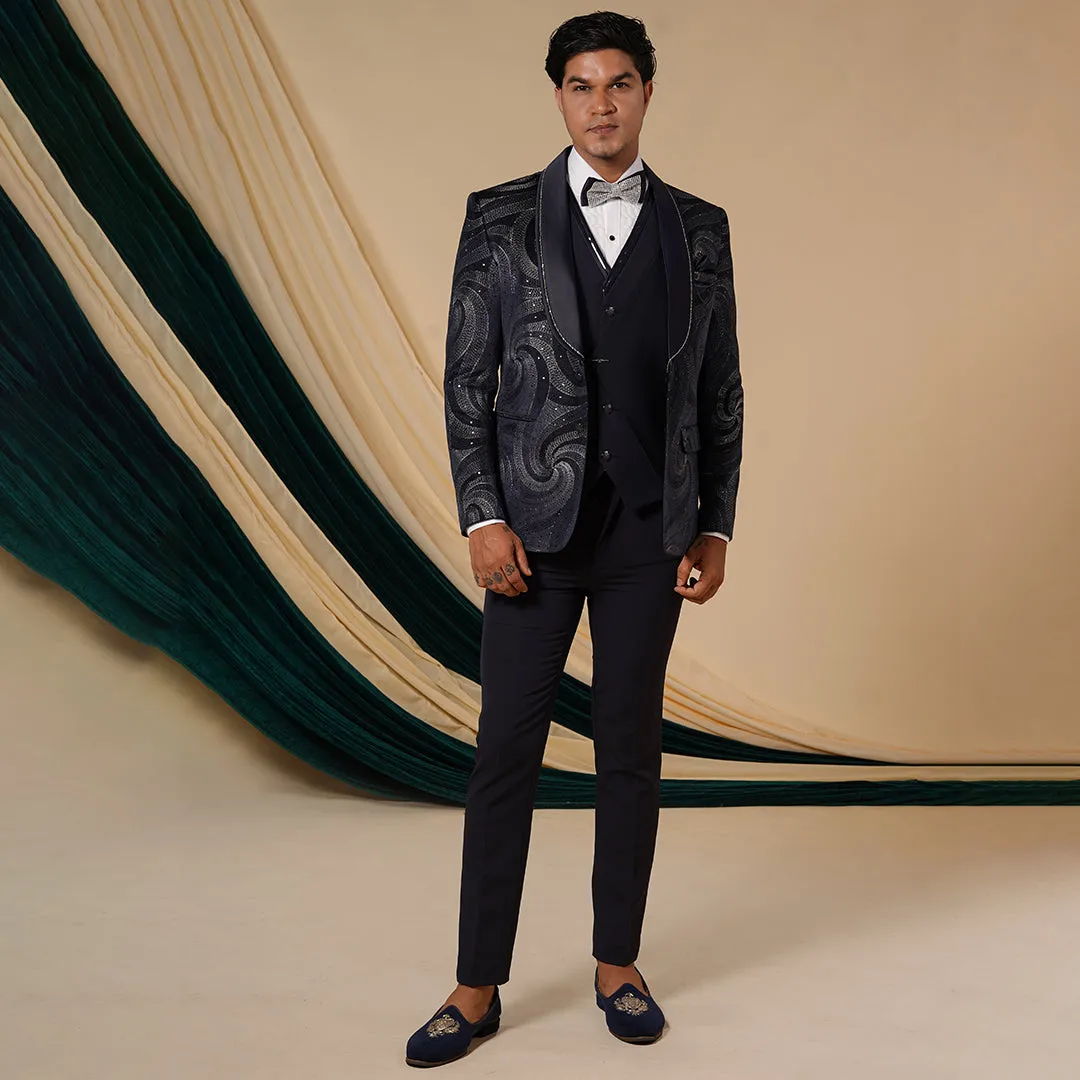 Elegant  Blue Tuxedo Suit Set