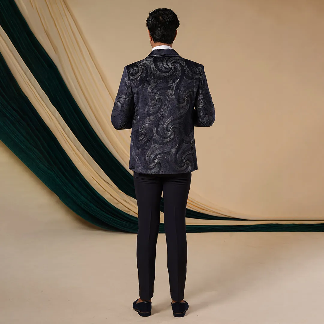 Elegant  Blue Tuxedo Suit Set