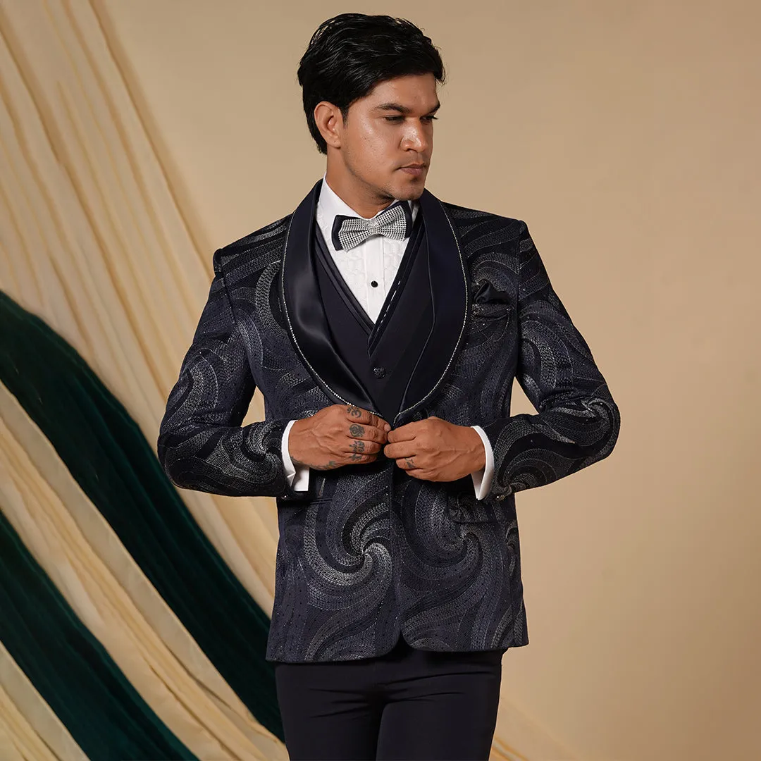 Elegant  Blue Tuxedo Suit Set
