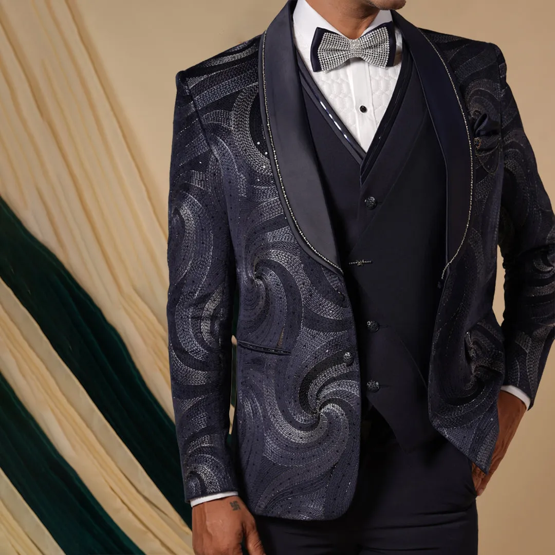 Elegant  Blue Tuxedo Suit Set