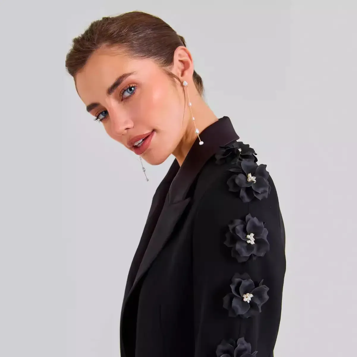 Elegant Flower Two-Piece Dress Set - Fashionable Female Outfit