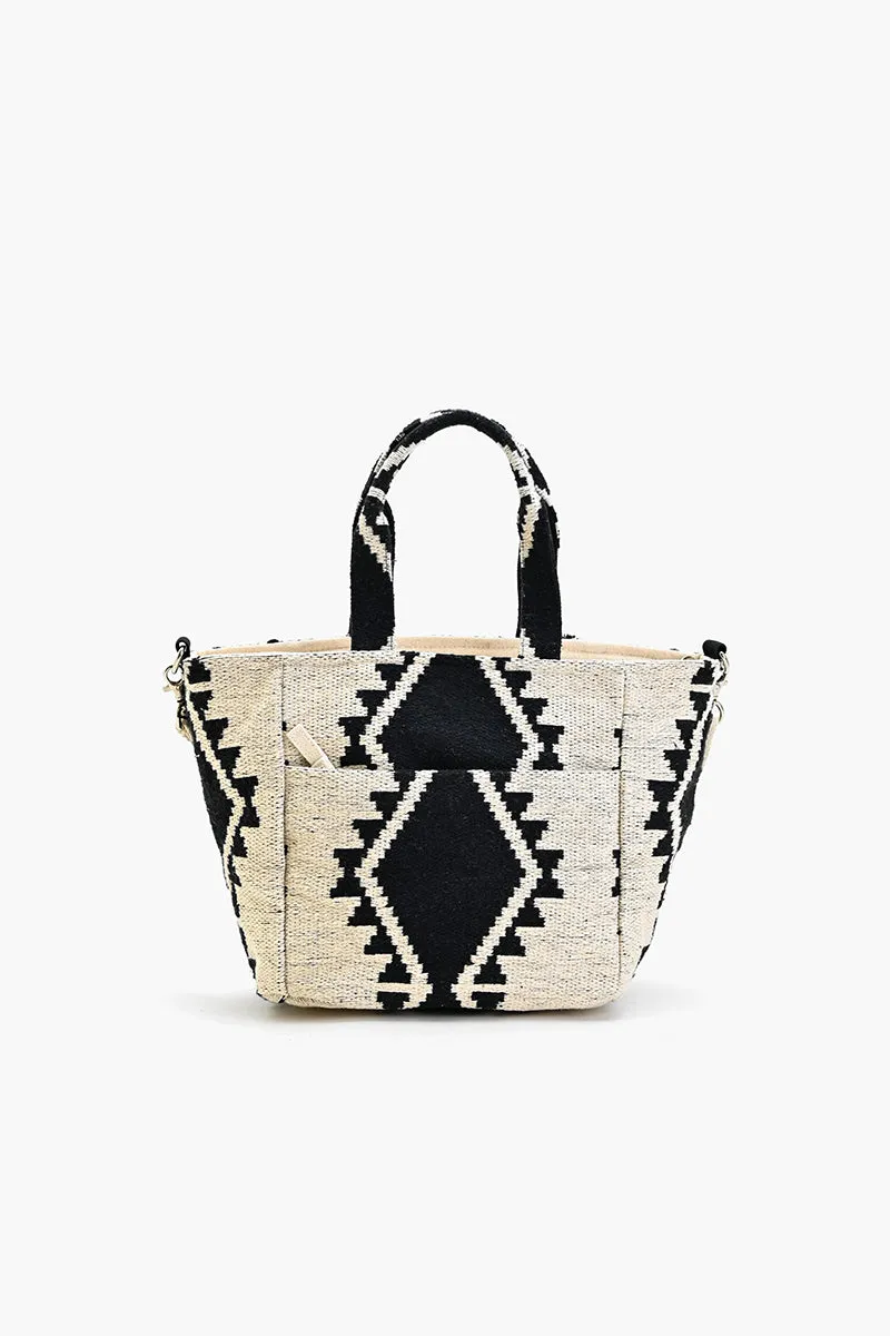 Embellished Tote Mini with Adjustable Strap Natural Fringe