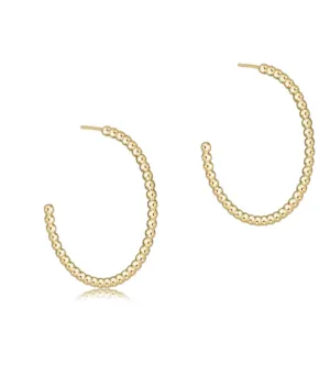 ENewton Beaded Classic 1.25" Post Hoop - 2mm Gold