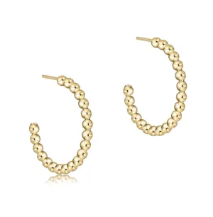 Enewton Beaded Classic 1" Post Hoop - 2mm Gold