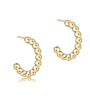 ENewton Beaded Classic 1" Post Hoop - 3mm Gold