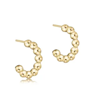 ENewton Beaded Classic 1" Post Hoop - 4mm Gold