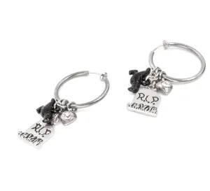 Engraved Halloween Hoop Earrings with Charms