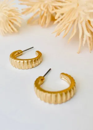 ER169 SMALL RIDGE HOOP EARRING