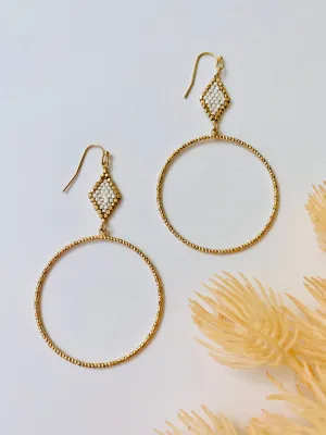 ER176 DIAMOND TOP HOOP