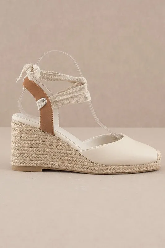 Espadrille Lace Up Wedge Sandal