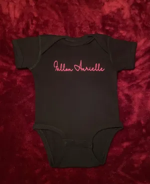 Fallon Aurielle Baby Unisex Signature Onesie (Black & Neon Pink)