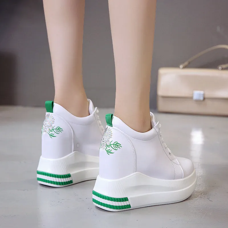 Fashion Breathable High Heels Women Wedge Sneakers