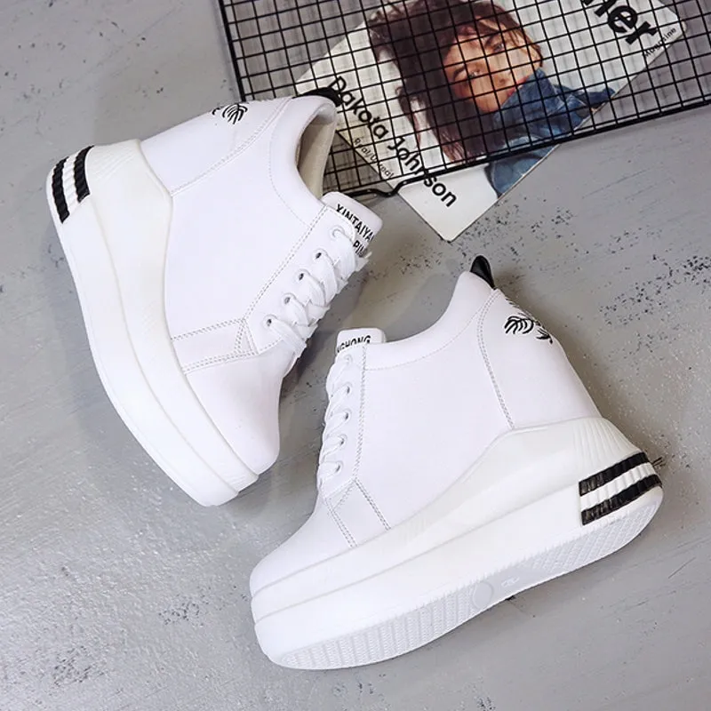 Fashion Breathable High Heels Women Wedge Sneakers