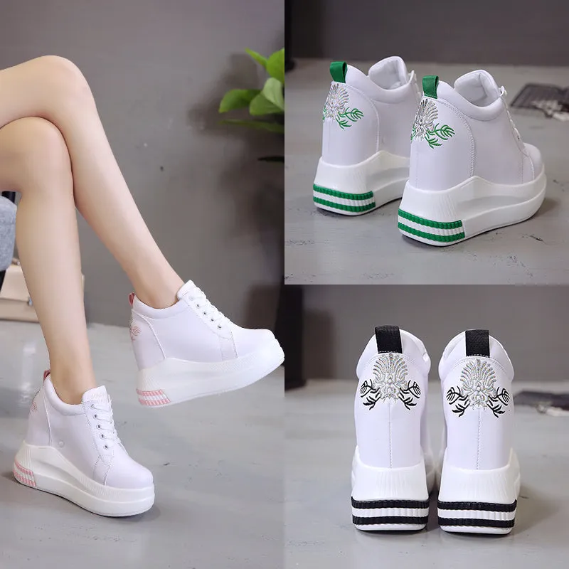 Fashion Breathable High Heels Women Wedge Sneakers