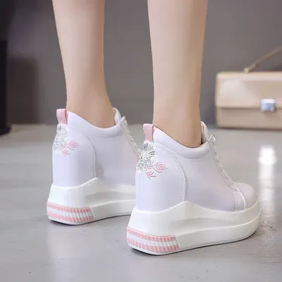 Fashion Breathable High Heels Women Wedge Sneakers