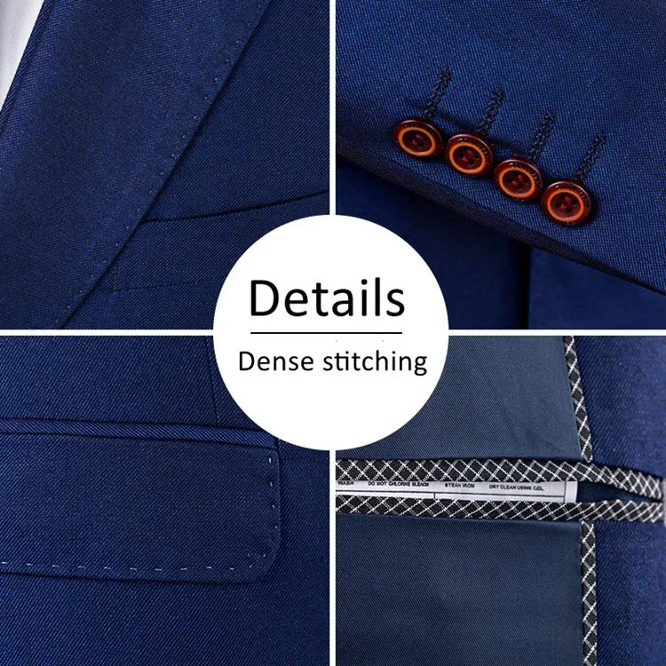 Fashion Slim Fit Formal Business Tuxedo Set 3-piece Double Breasted Wedding Groom Dress Set