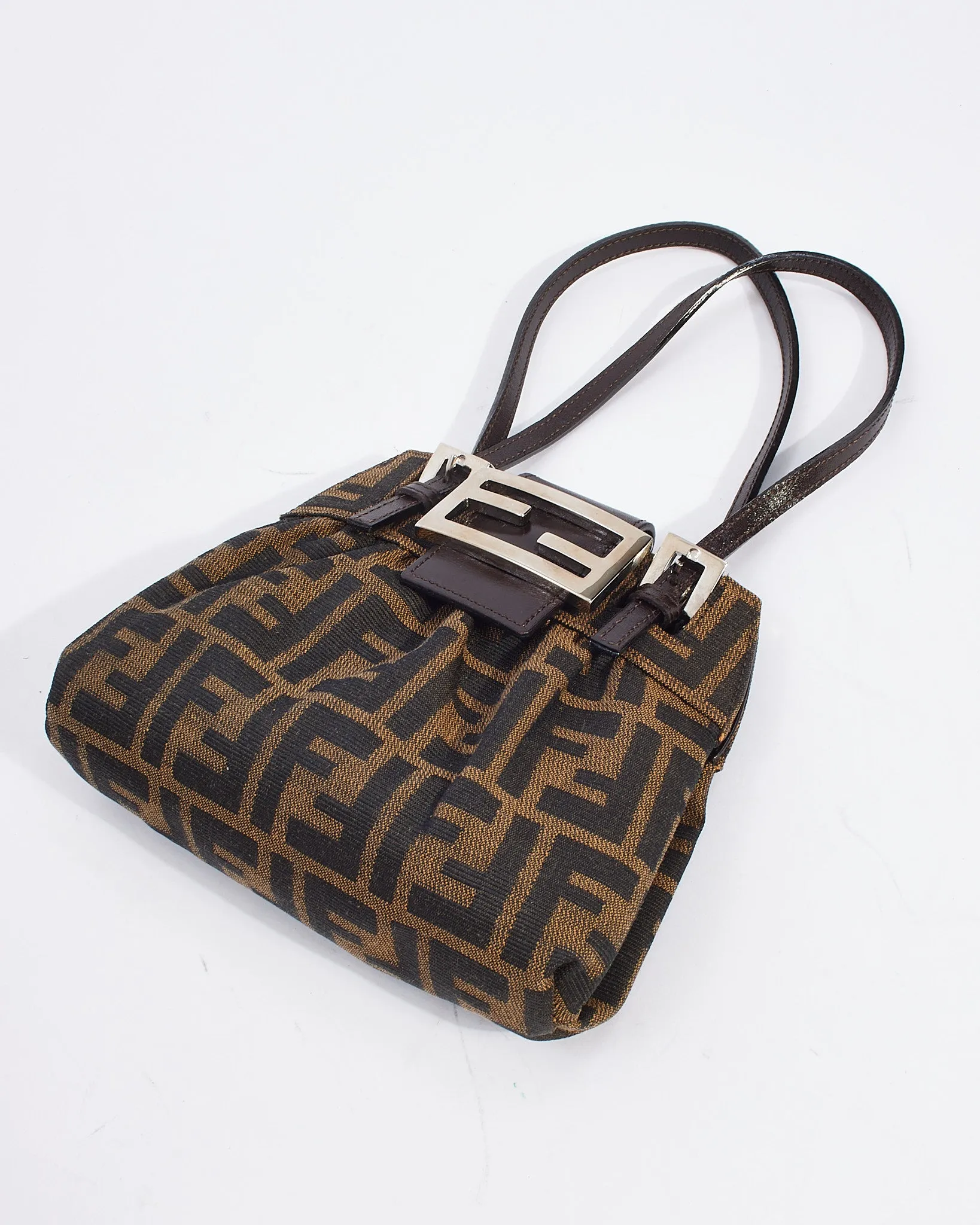 Fendi Zucca Tobacco Canvas Coin Purse Mini Tote
