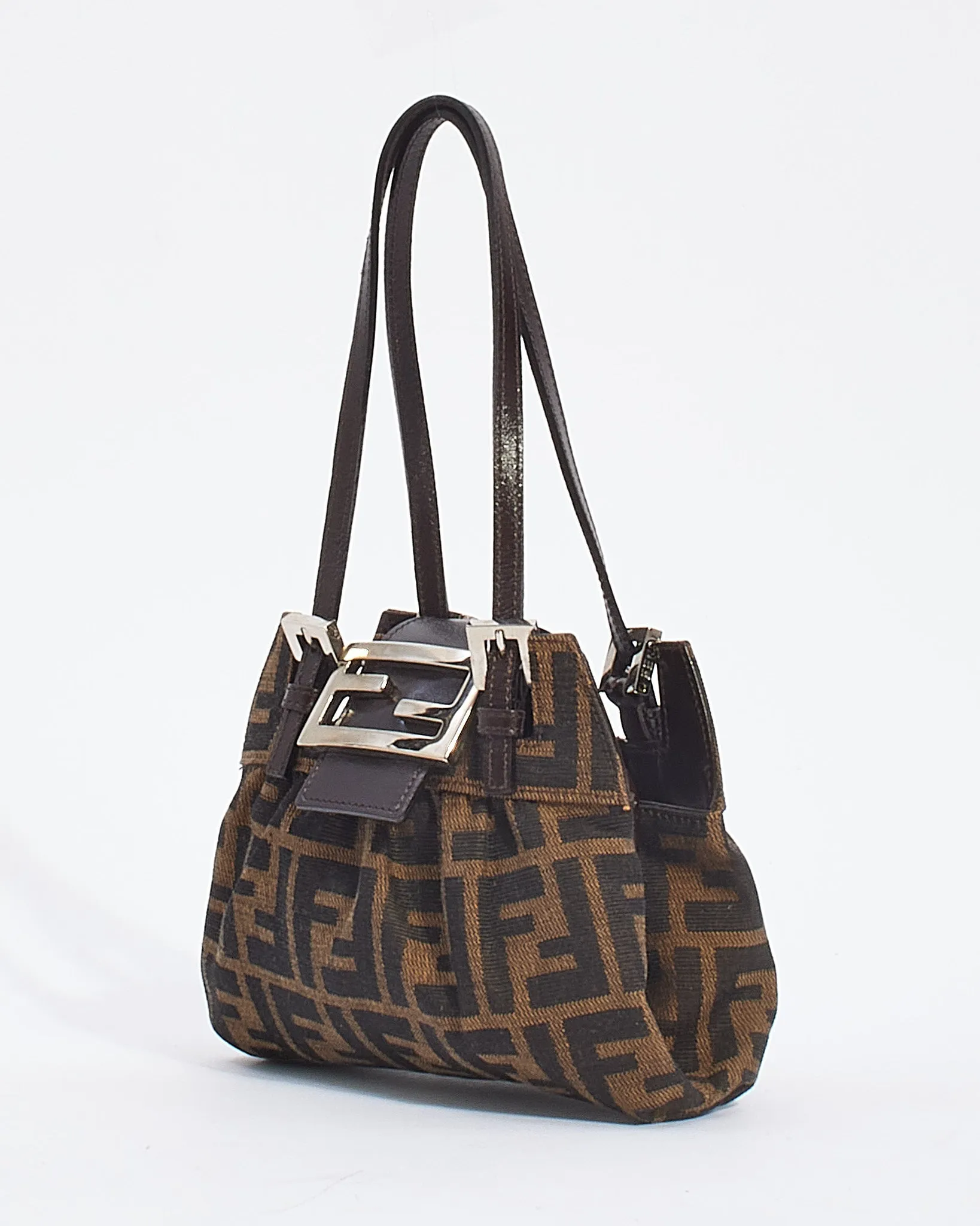Fendi Zucca Tobacco Canvas Coin Purse Mini Tote