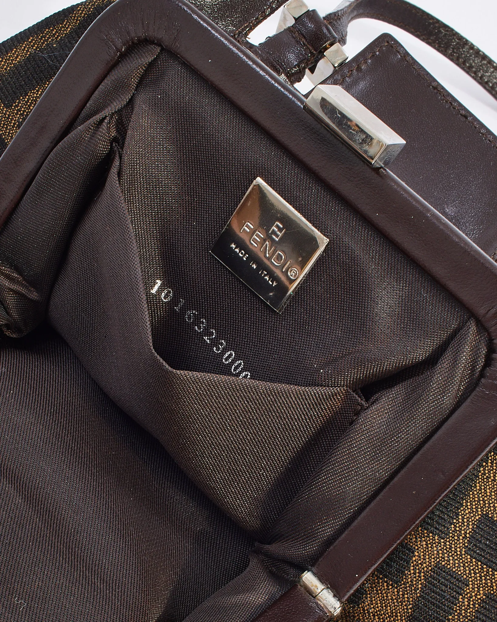 Fendi Zucca Tobacco Canvas Coin Purse Mini Tote