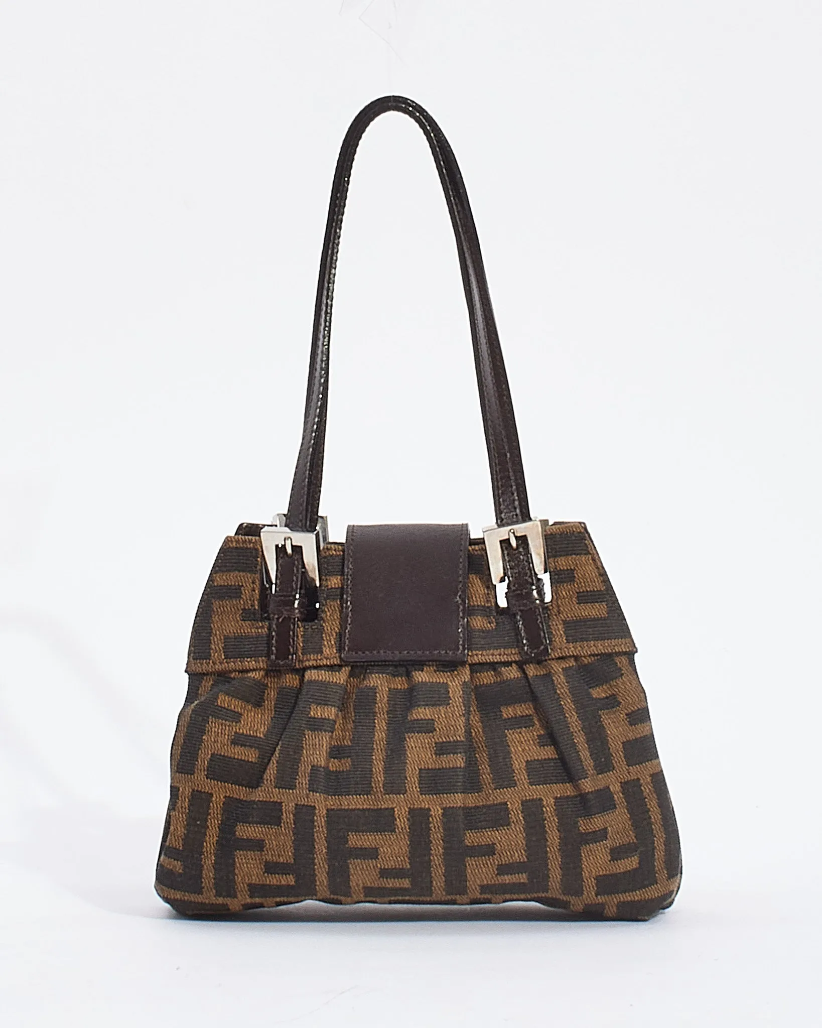 Fendi Zucca Tobacco Canvas Coin Purse Mini Tote