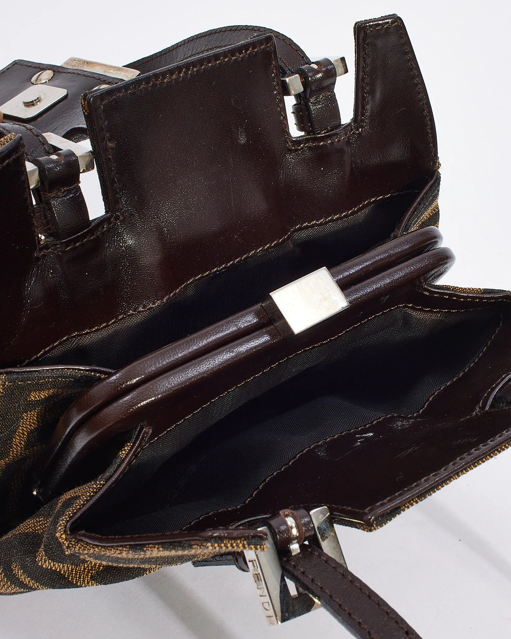 Fendi Zucca Tobacco Canvas Coin Purse Mini Tote