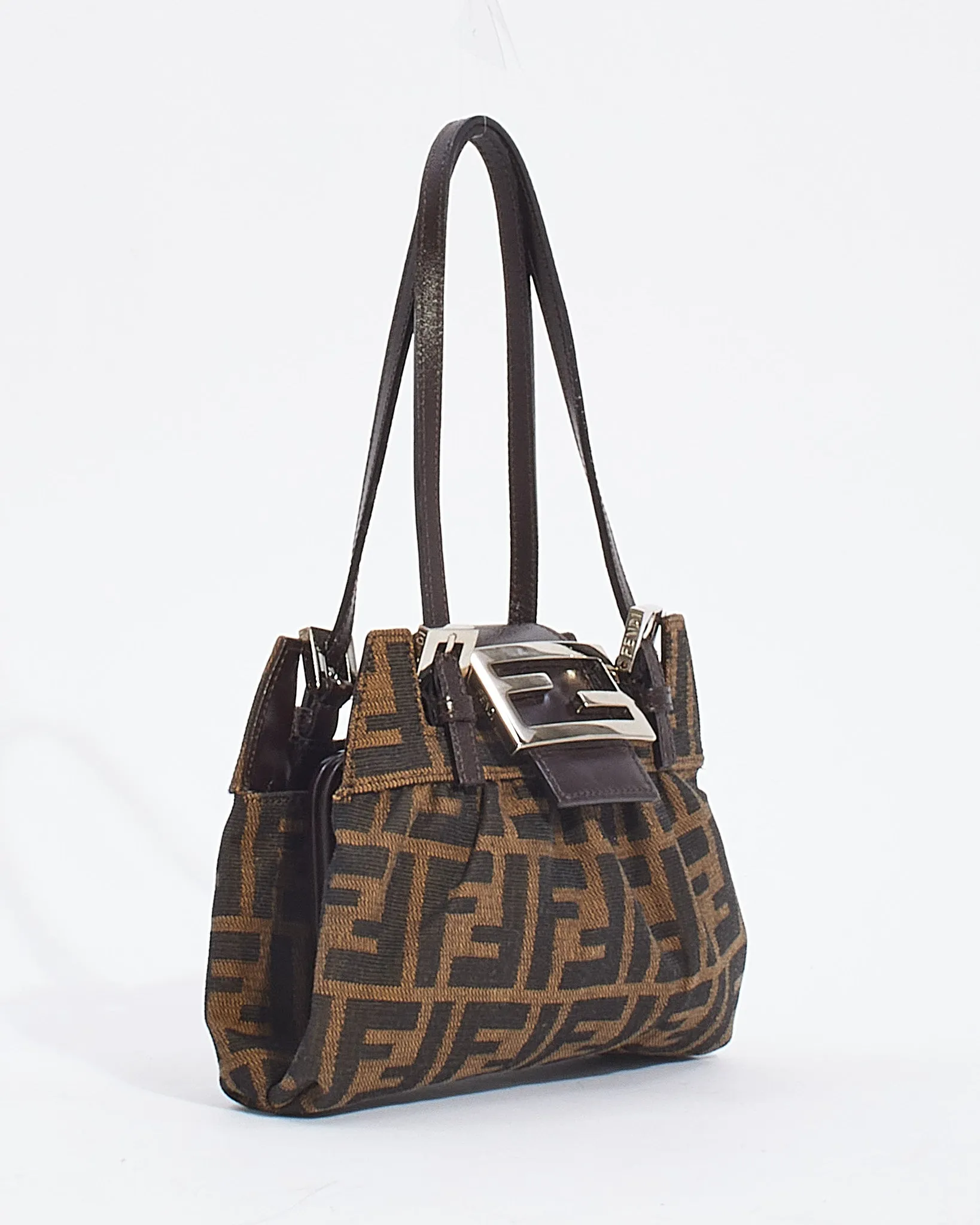 Fendi Zucca Tobacco Canvas Coin Purse Mini Tote