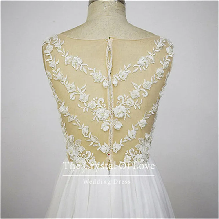 floor length chiffon wedding dresses