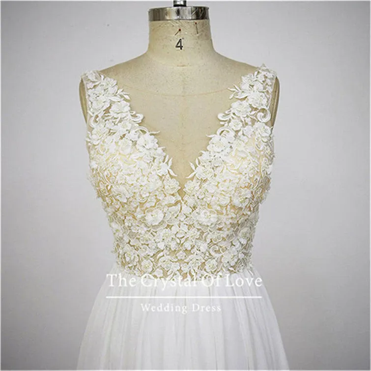 floor length chiffon wedding dresses
