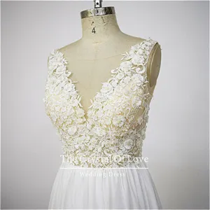 floor length chiffon wedding dresses