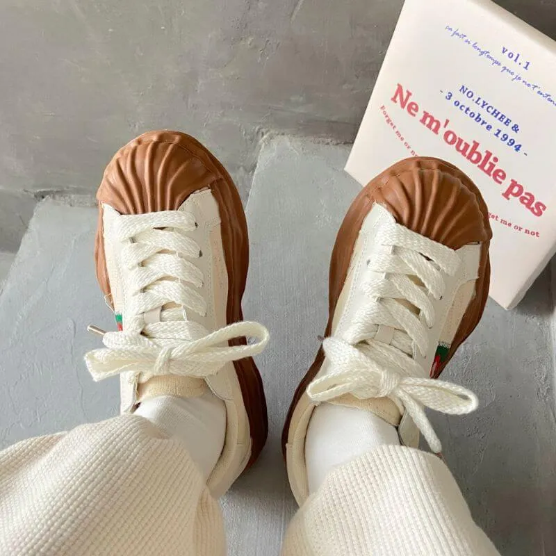 Flower Embroidery Melting Platform Aesthetic Sneakers