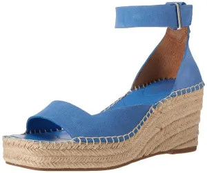 Franco Sarto Womens Camera Espadrille Wedge Sandal Cornflower Blue 8.5 W
