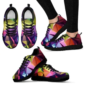 Geometric Design Women's Sneakers Black Soles