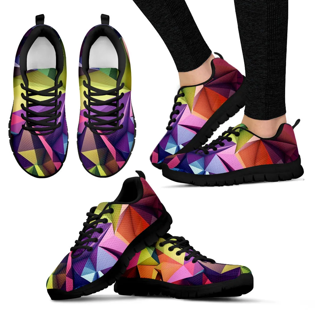 Geometric Design Women's Sneakers Black Soles