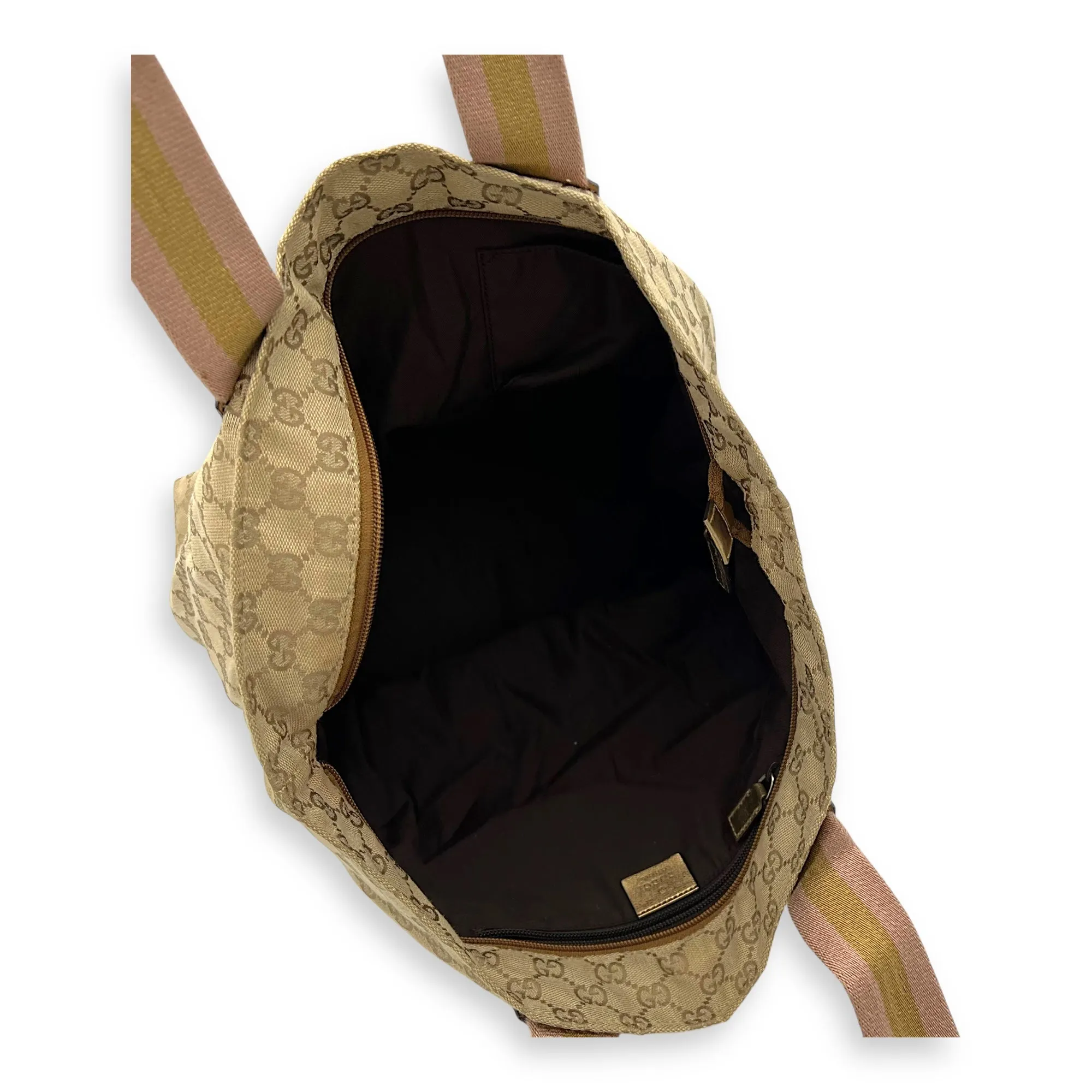 GG Beige Tote Bag in Canvas, Mixed hardware