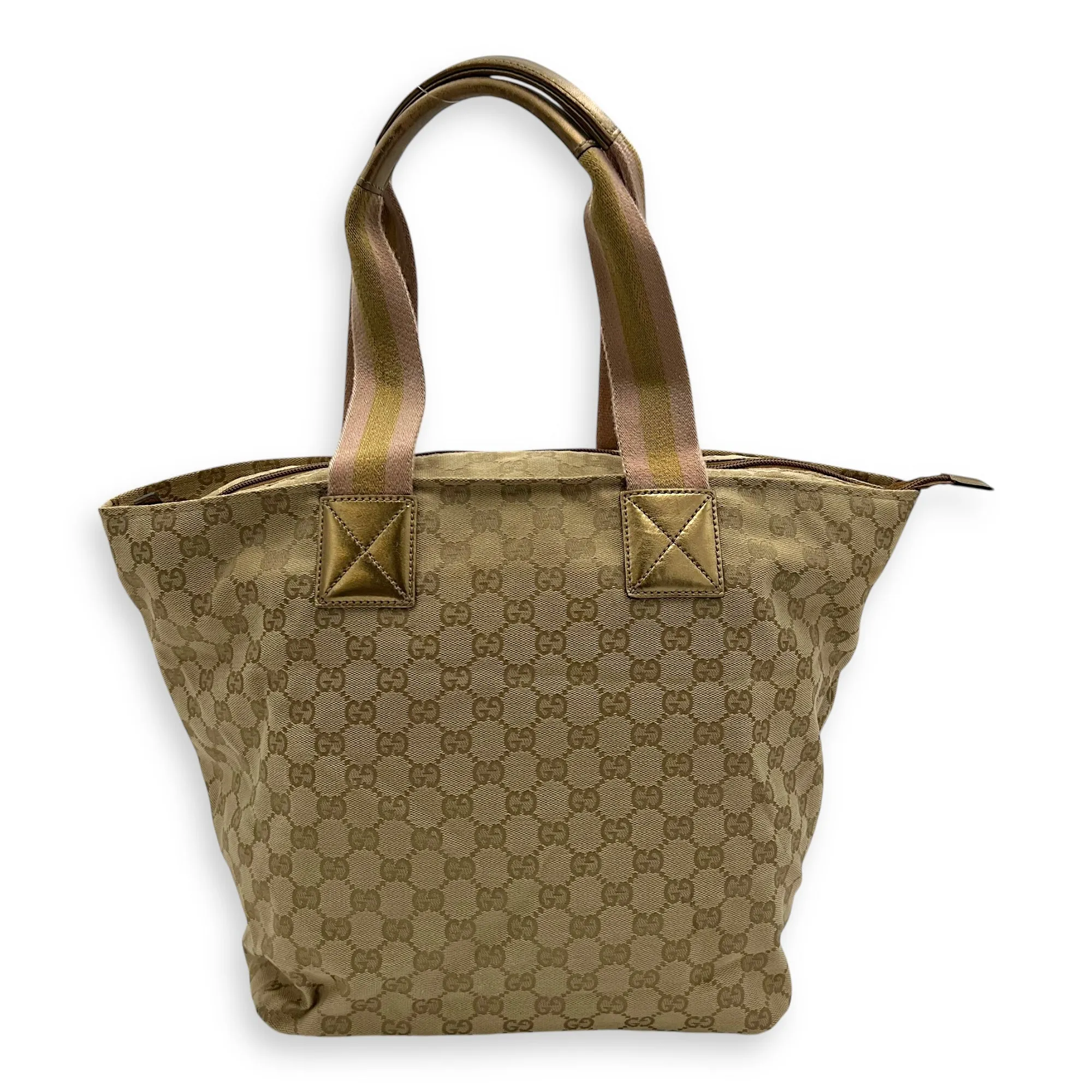 GG Beige Tote Bag in Canvas, Mixed hardware