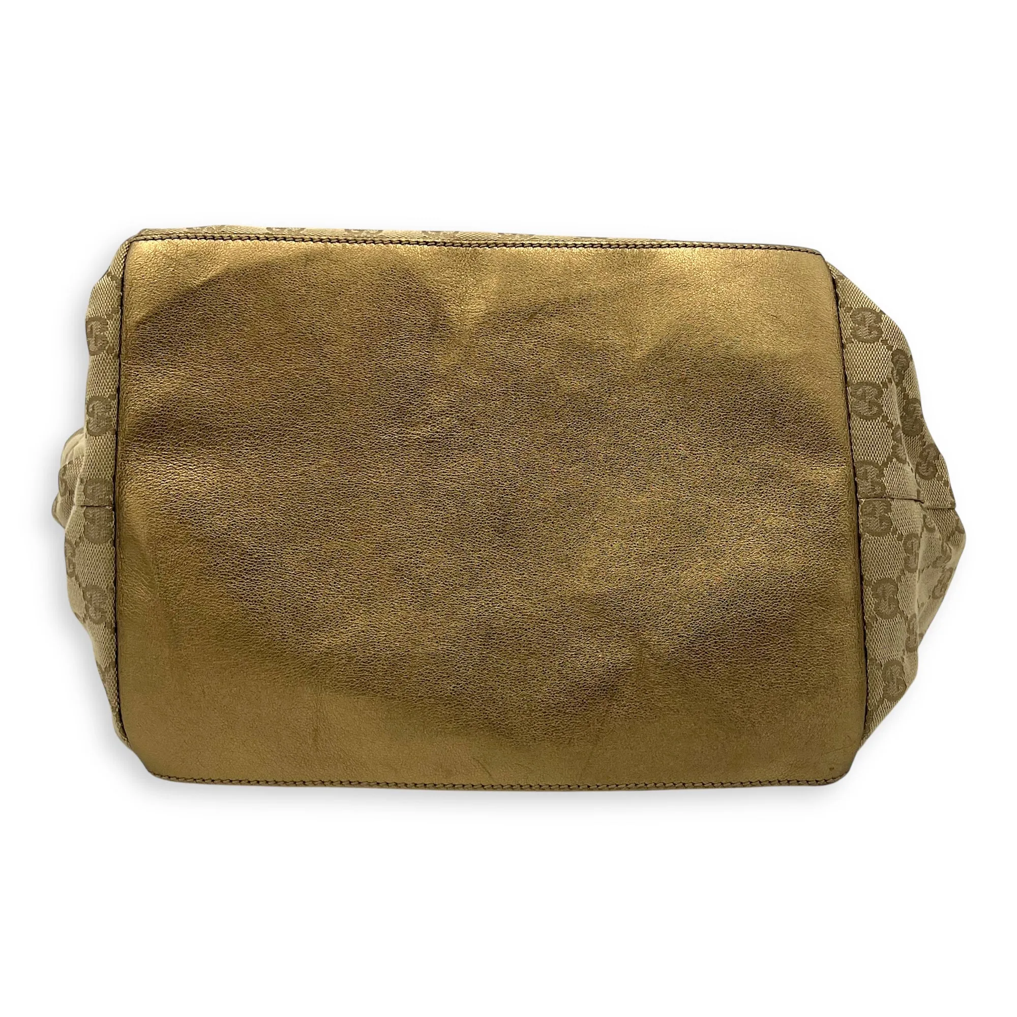 GG Beige Tote Bag in Canvas, Mixed hardware
