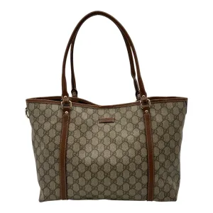 GG Supreme Tote Bag Brown in Coated Canvas, Gold hardware