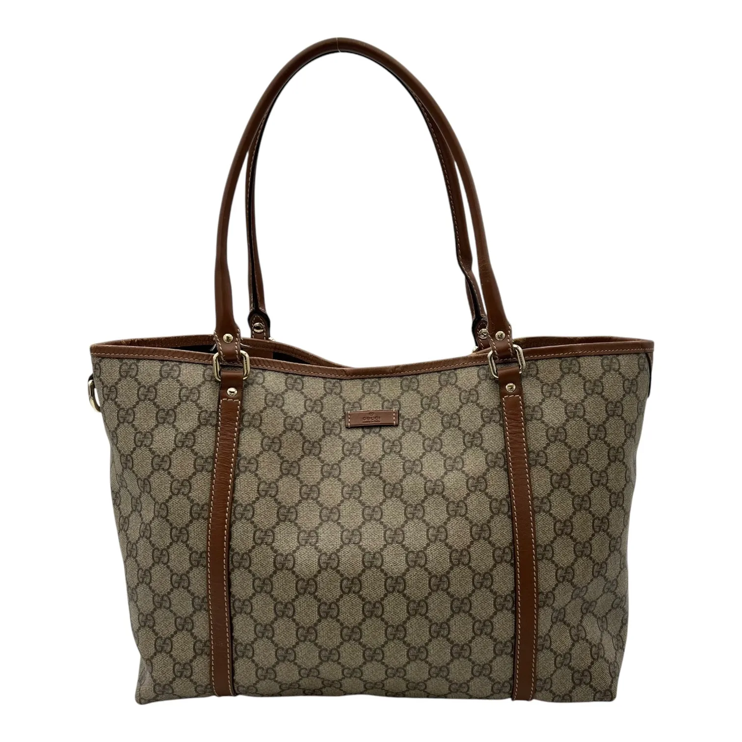GG Supreme Tote Bag Brown in Coated Canvas, Gold hardware