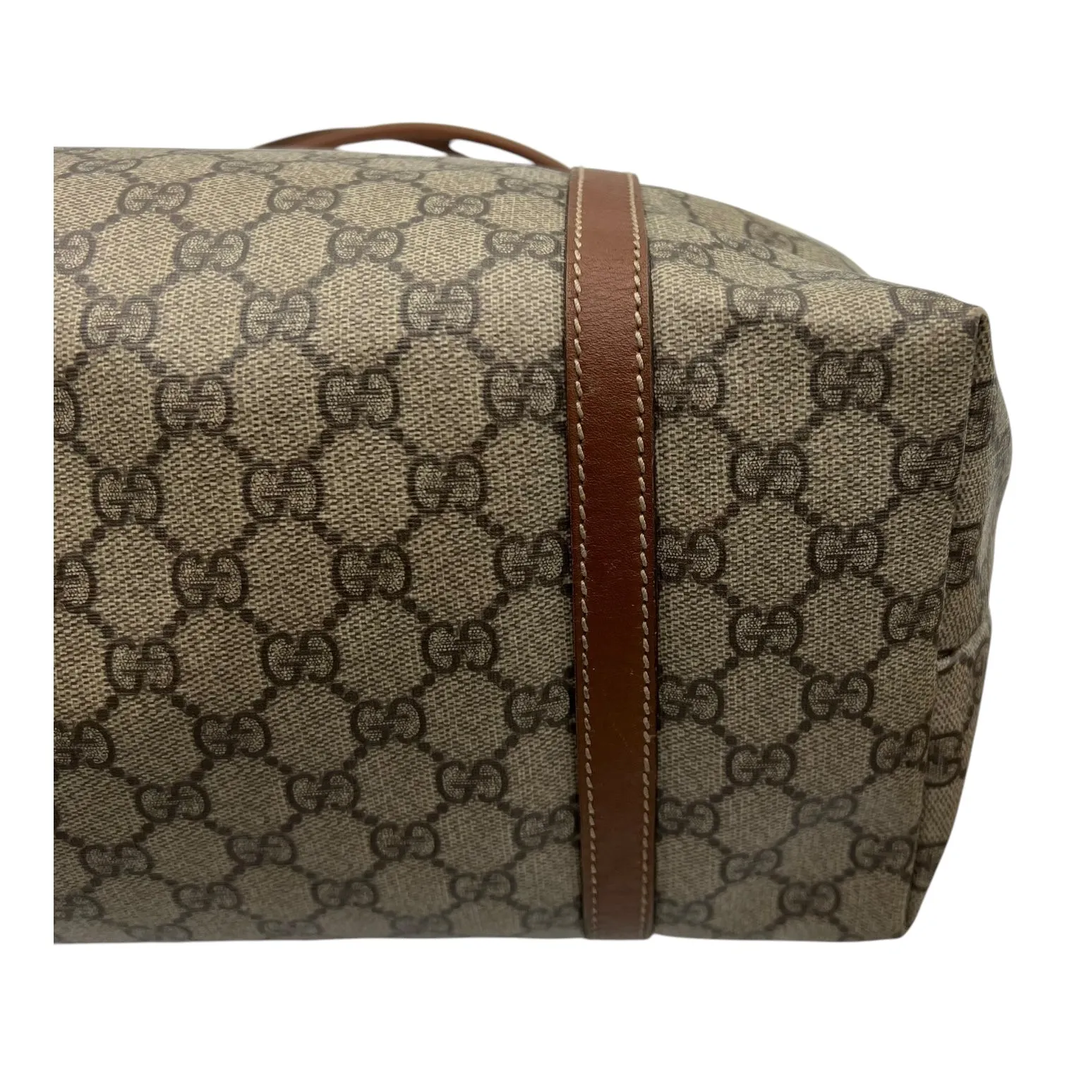 GG Supreme Tote Bag Brown in Coated Canvas, Gold hardware
