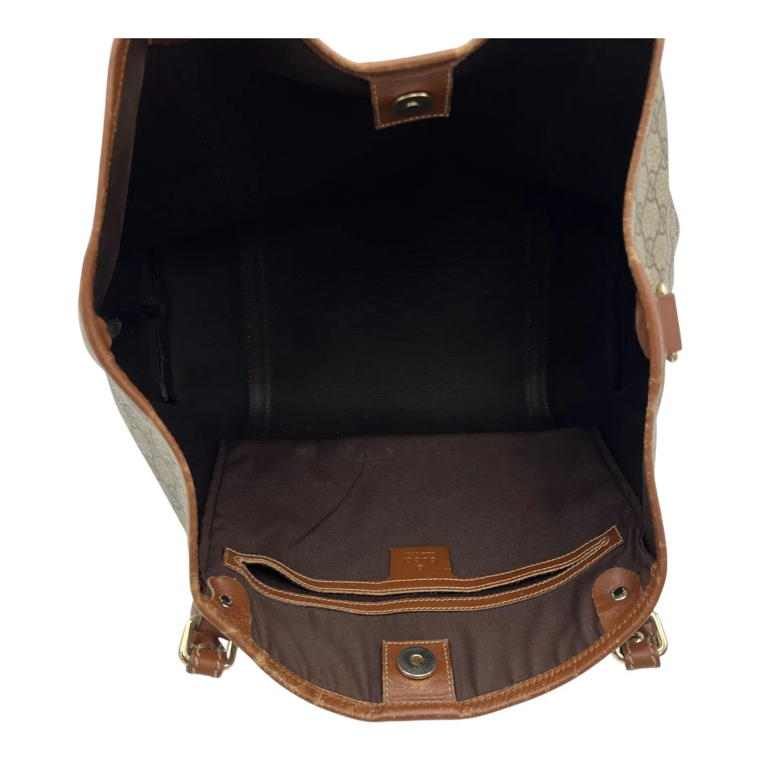 GG Supreme Tote Bag Brown in Coated Canvas, Gold hardware