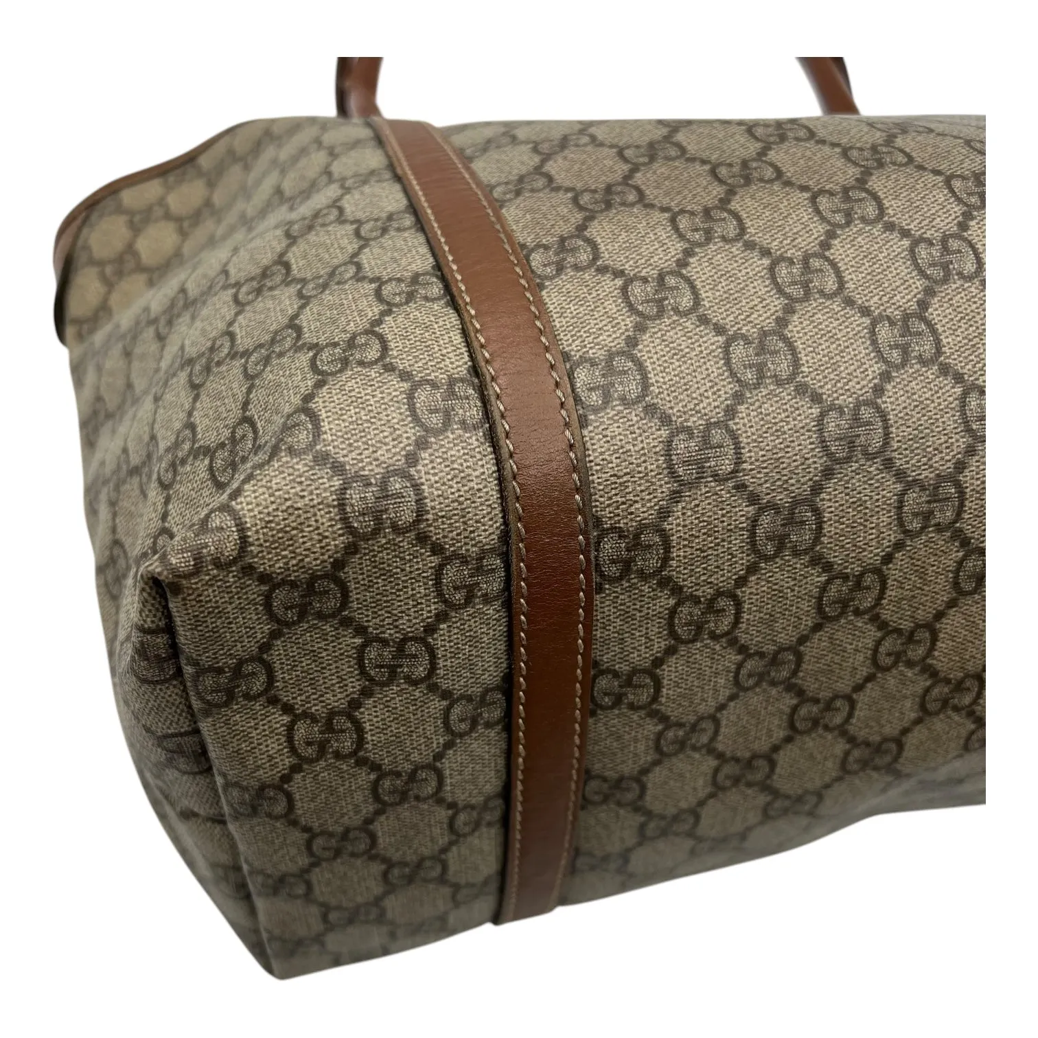GG Supreme Tote Bag Brown in Coated Canvas, Gold hardware