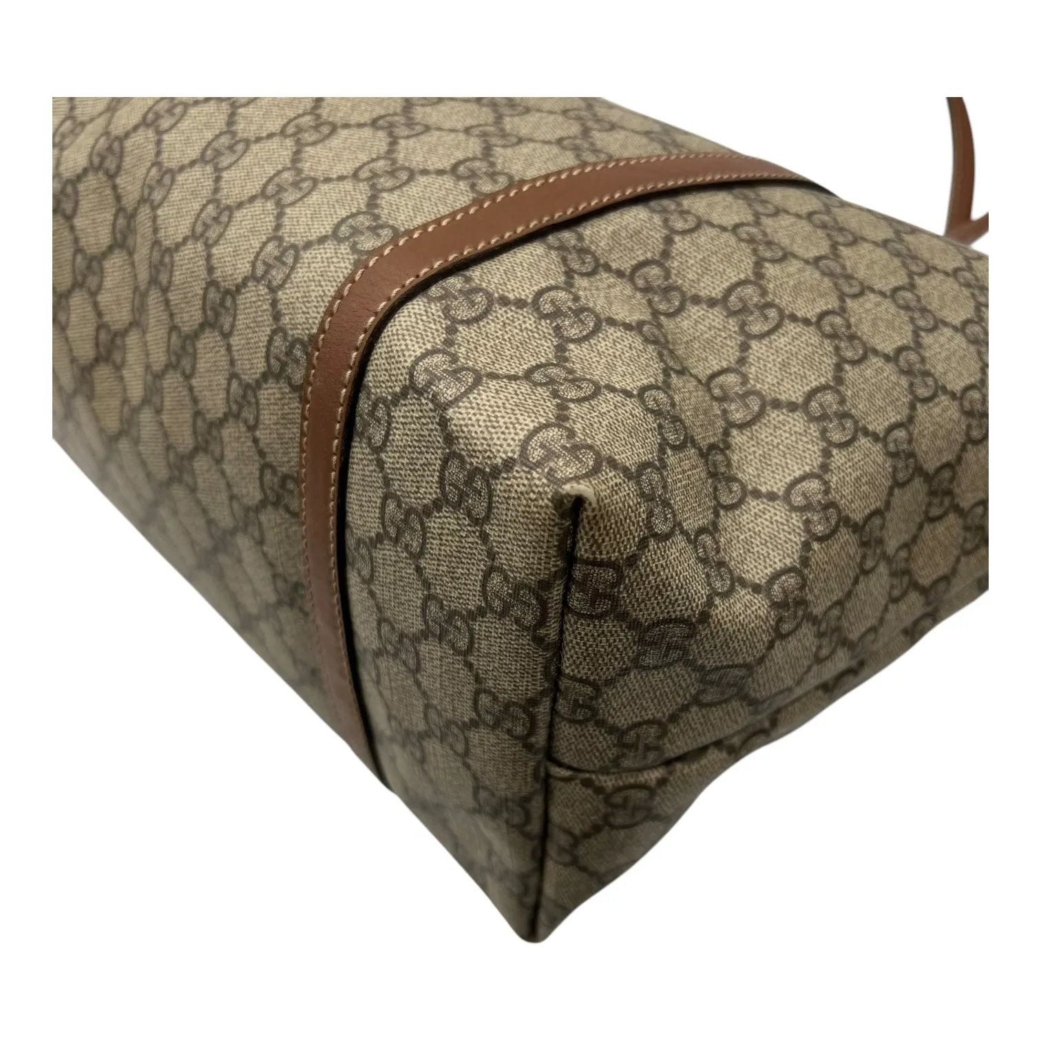 GG Supreme Tote Bag Brown in Coated Canvas, Gold hardware