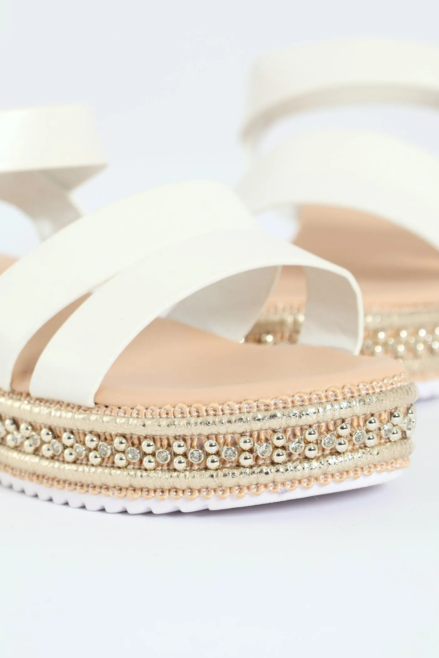 Girls Espadrille Platform Sandal - White