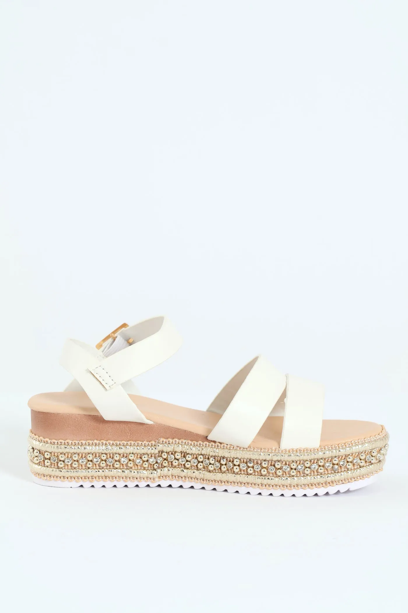 Girls Espadrille Platform Sandal - White