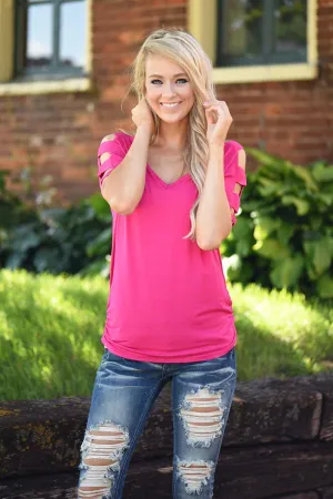 Give'm The Cold Shoulder ~ Hot Pink