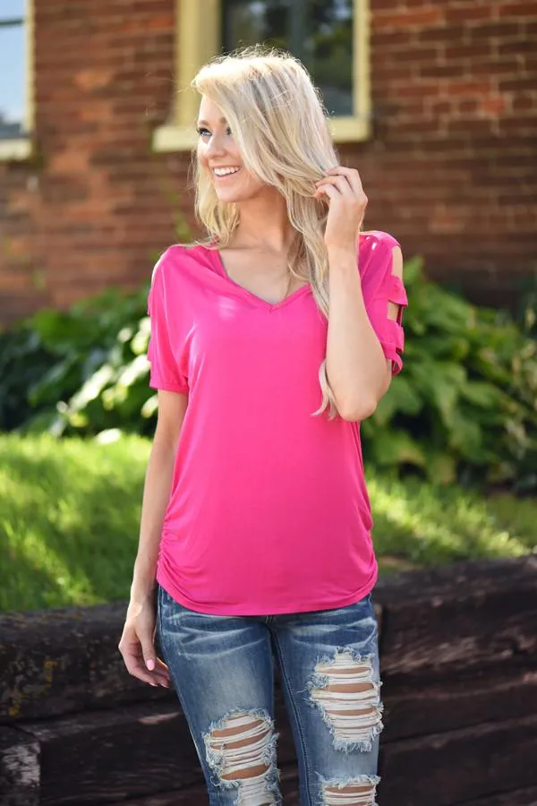 Give'm The Cold Shoulder ~ Hot Pink