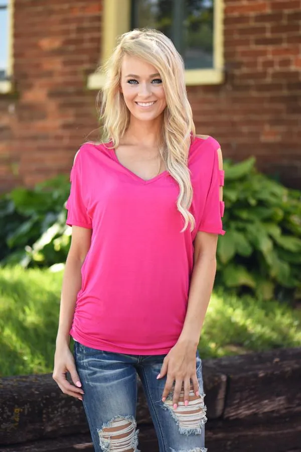 Give'm The Cold Shoulder ~ Hot Pink