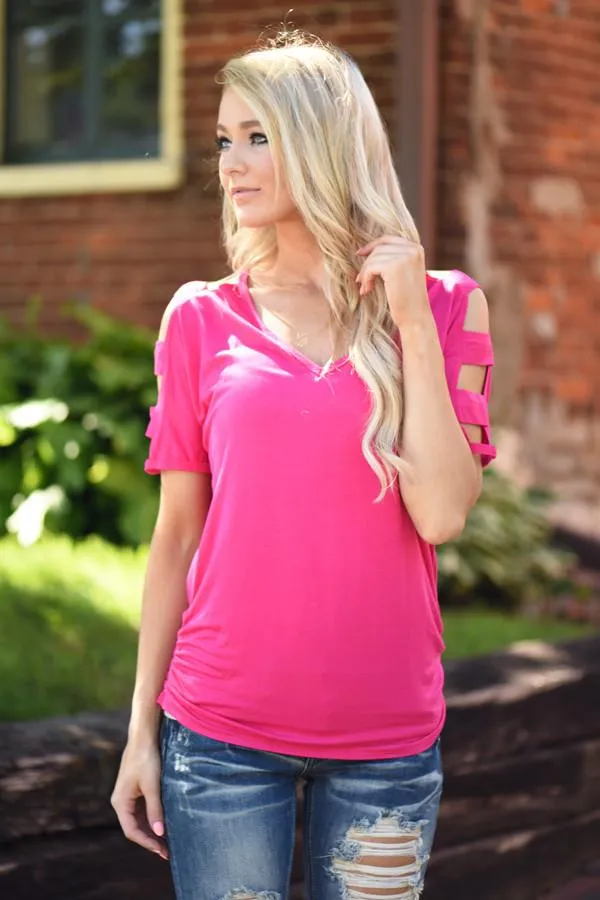 Give'm The Cold Shoulder ~ Hot Pink