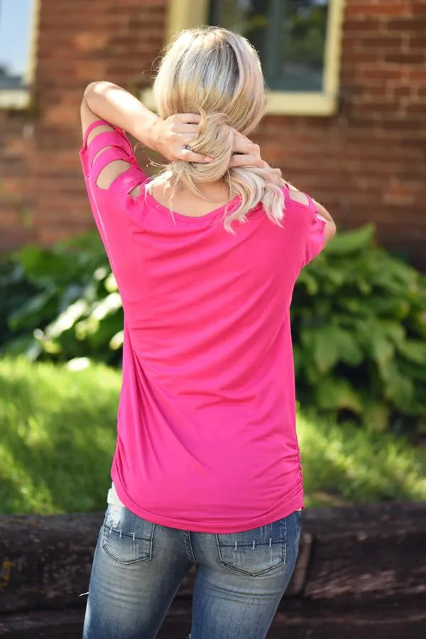 Give'm The Cold Shoulder ~ Hot Pink
