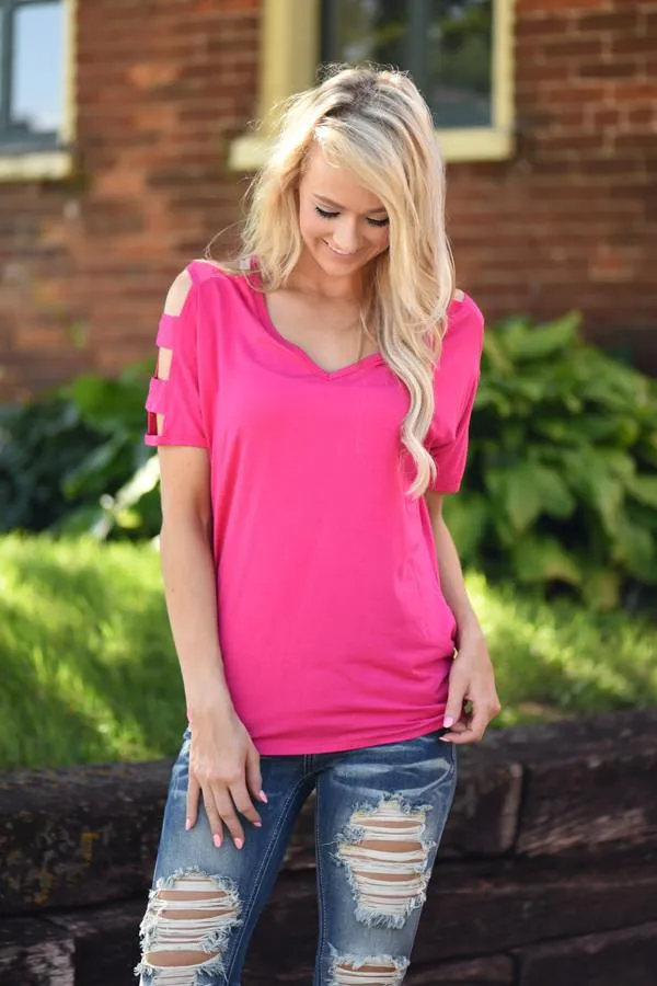 Give'm The Cold Shoulder ~ Hot Pink